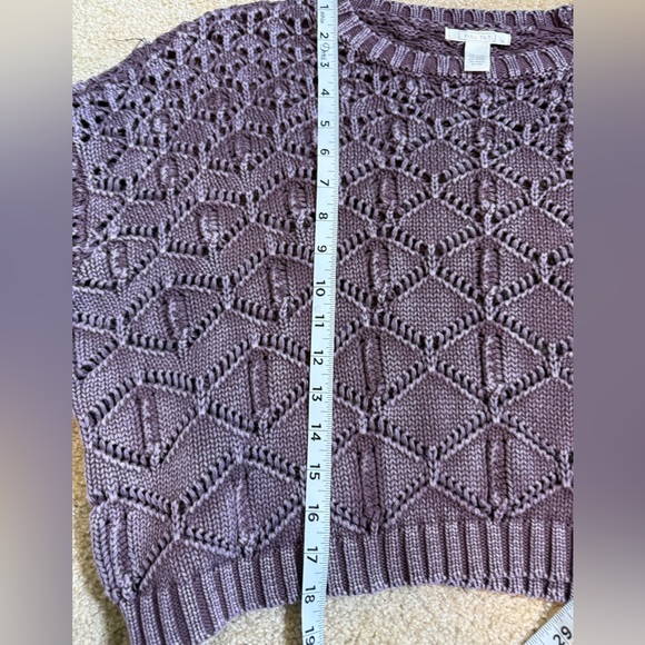 Full tilt extra large women’s purple knit sweater 100% cotton cropped - Picture 10 of 11